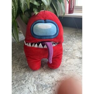 Among Us Red Crewmate Monster Plush Toy Tongue Teeth 8" Innersloth Toikido